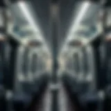 Modern metro train interior showcasing advanced design