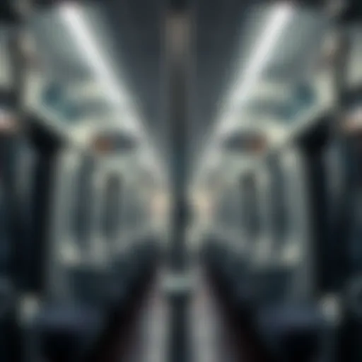 Modern metro train interior showcasing advanced design