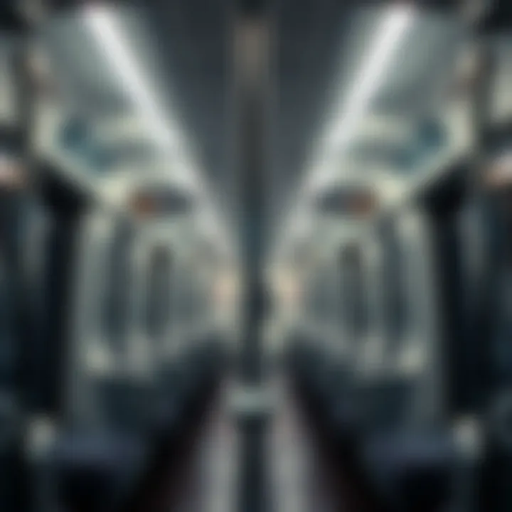 Modern metro train interior showcasing advanced design