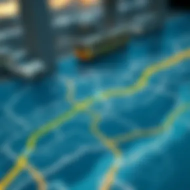 Route Map of Abu Dhabi to Dubai Metro Map highlighting the route between Abu Dhabi and Dubai