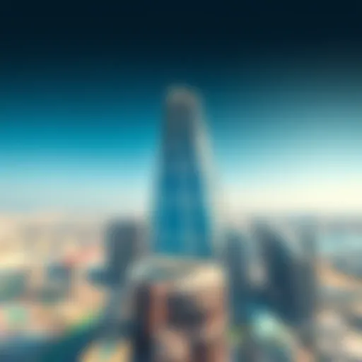 Aerial view of Adax Tower showcasing its unique architectural features