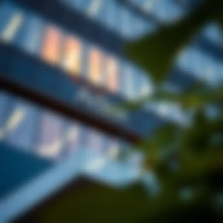 Close-up of Adax Tower's facade highlighting contemporary design elements