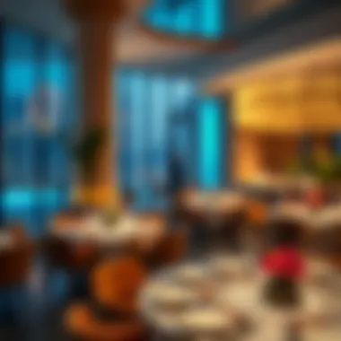 Exquisite Dining Ambiance at Ain Dubai An exquisite dining setting at Ain Dubai, highlighting the ambiance and intricate table arrangements