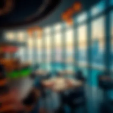 A captivating view from inside Ain Dubai Restaurant, showcasing the vibrant atmosphere and city landscape