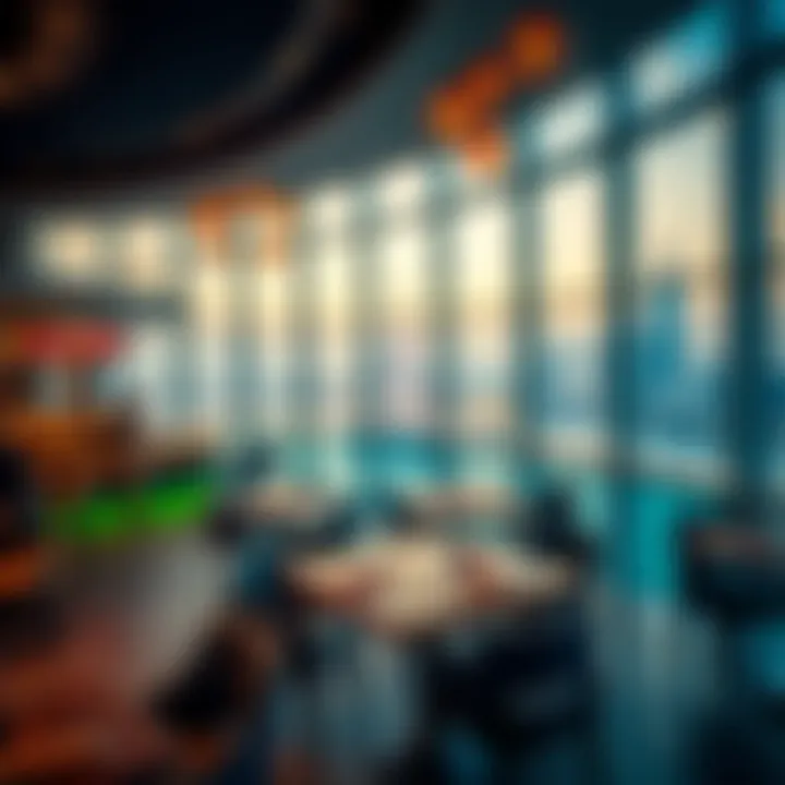 A captivating view from inside Ain Dubai Restaurant, showcasing the vibrant atmosphere and city landscape