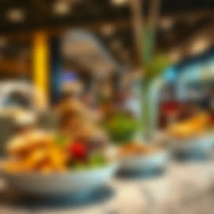 Gourmet food options at Dubai airport lounge