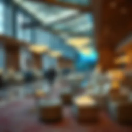 Luxurious lounge seating in Dubai airport