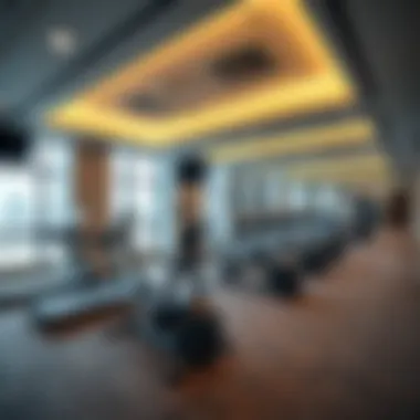 Fitness center equipped with modern amenities at Al Garhoud Star Building