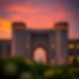 Stunning view of Al Kahil Gate at dusk showcasing its architectural brilliance.