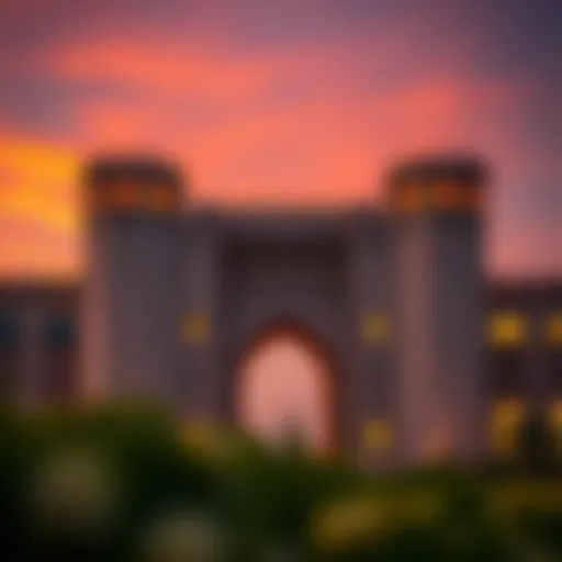 Stunning view of Al Kahil Gate at dusk showcasing its architectural brilliance.