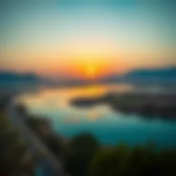 Breathtaking view of Al Qudra Lakes at sunset