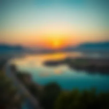 Al Qudra Lakes Sunset View Breathtaking view of Al Qudra Lakes at sunset