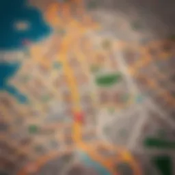 A detailed map showcasing Al Qusais district in Dubai