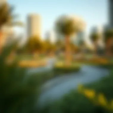 Green Spaces in Al Reem Island Stunning landscape of Al Reem Island's green spaces