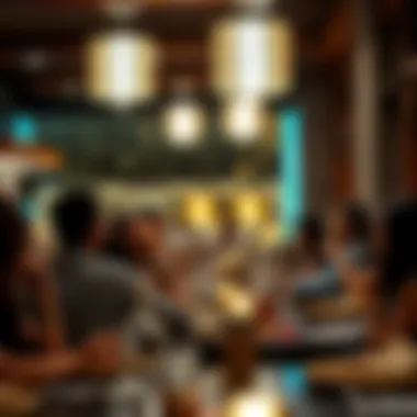 Guests enjoying a lively dining experience at Al Safadi, capturing the restaurant's ambiance