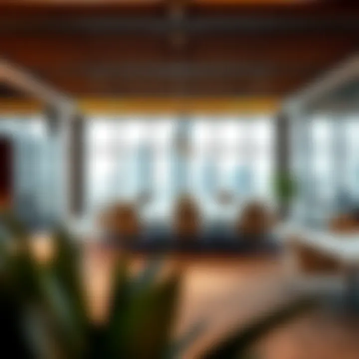 Interior layout of Al Waleed Real Estate office highlighting collaborative spaces