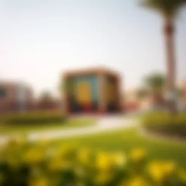 A vibrant park in Al Zahia demonstrating community life and outdoor activities