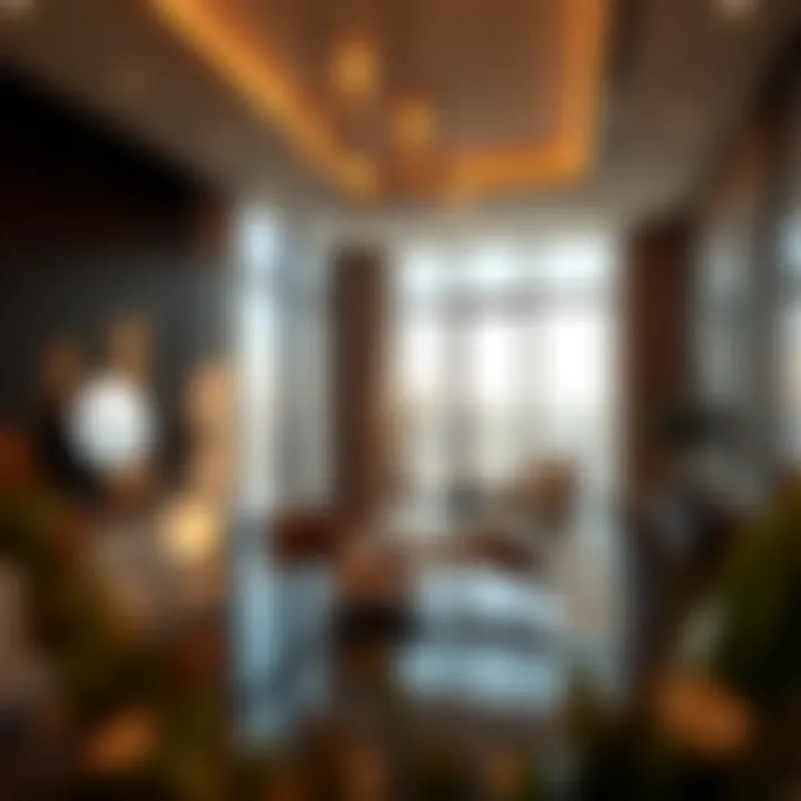 Interior design of a luxurious apartment in Aneeqa Tower reflecting modern urban living