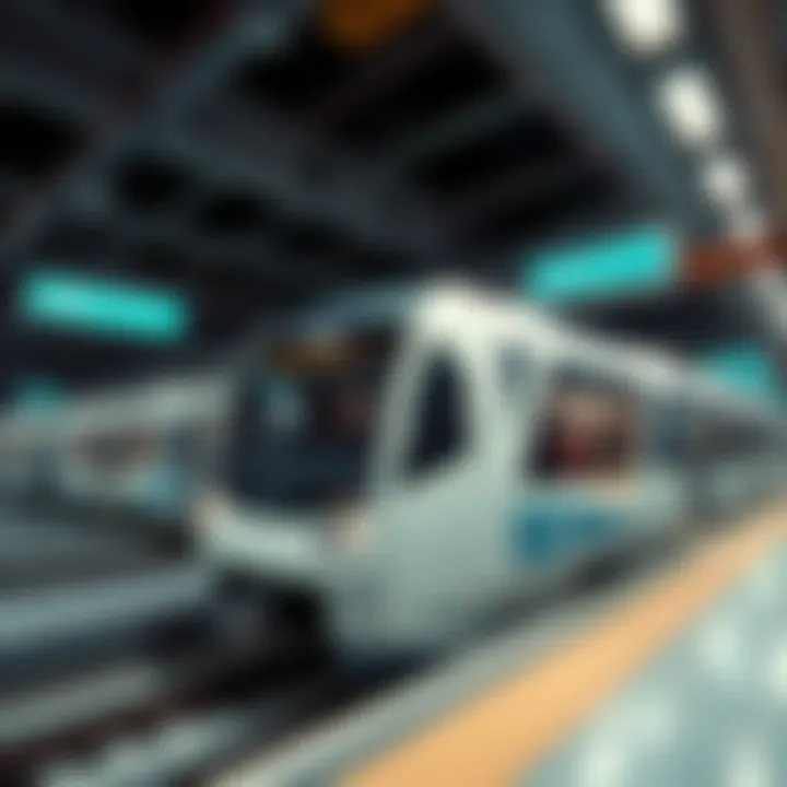 Dubai Metro: A Modern Transportation Solution Public transportation system in Dubai with a modern metro train