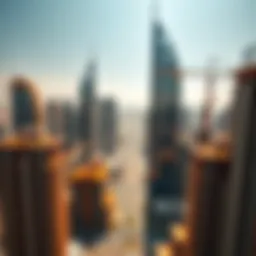 Aerial view of Dubai showcasing modern skyscrapers and construction sites