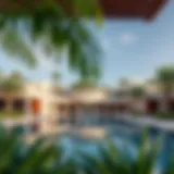 A stunning view of the Banyan Tree Residence showcasing its unique architectural design and lush surroundings