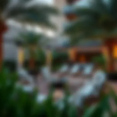 A tranquil outdoor space within the Banyan Tree Residence, emphasizing community living and relaxation