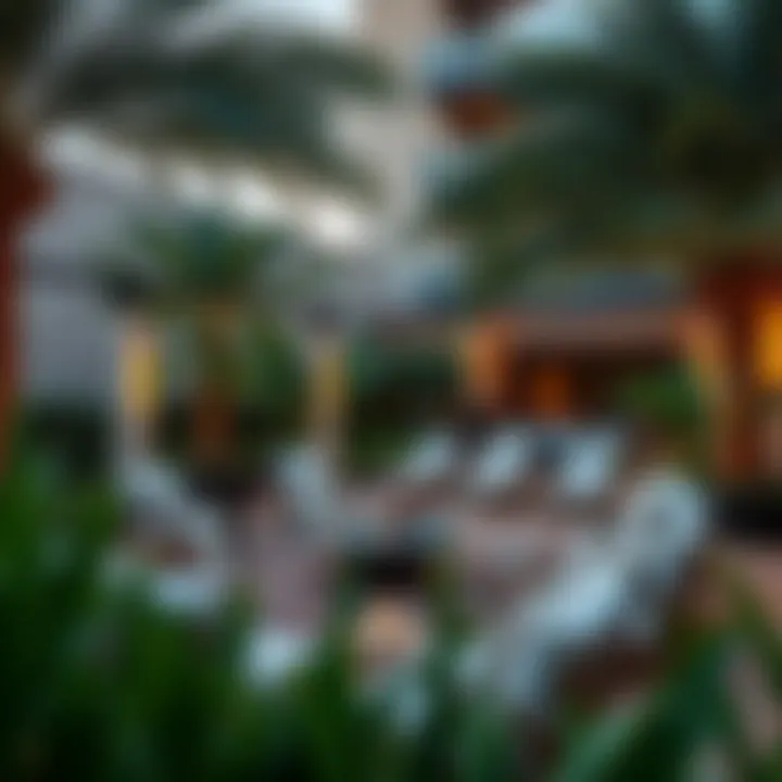 A tranquil outdoor space within the Banyan Tree Residence, emphasizing community living and relaxation