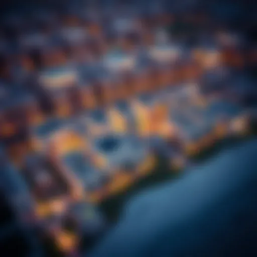 Aerial view of Barjeel Al Bahya showcasing its unique architectural design