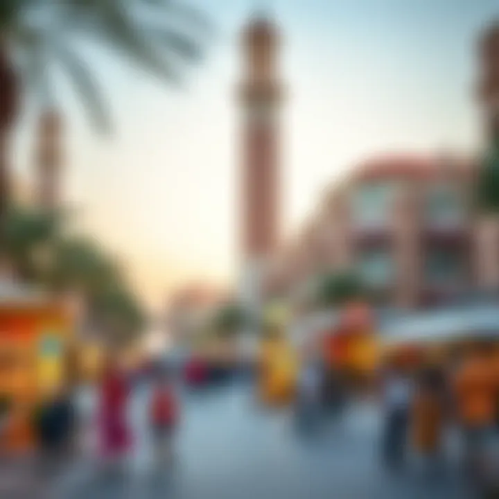 Streetscape of Barjeel Al Bahya highlighting vibrant lifestyle