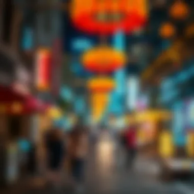 Vibrant Nightlife in Downtown Dubai Vibrant nightlife scene in Downtown Dubai