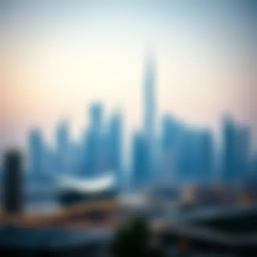 Skyline of Dubai showcasing iconic architecture