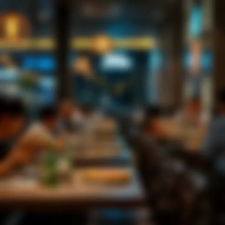 Diners enjoying their meals at Blu Pizzeria