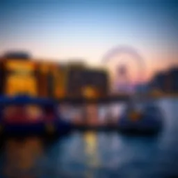 Stunning view of Blu Water Dubai with the iconic Ferris wheel in the background