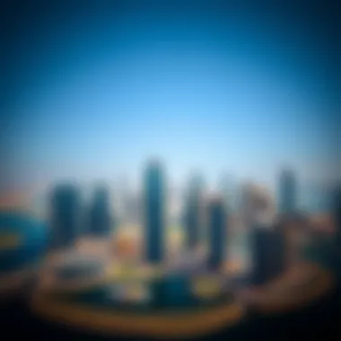 Panoramic view of Jumeirah Lakes Towers and its stunning skyline