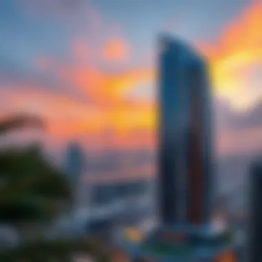 Stunning view of Bonnington Tower at sunset