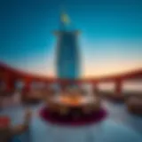 Spectacular view of Burj Al Arab restaurant showcasing its architectural brilliance