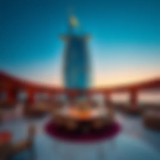 Spectacular view of Burj Al Arab restaurant showcasing its architectural brilliance
