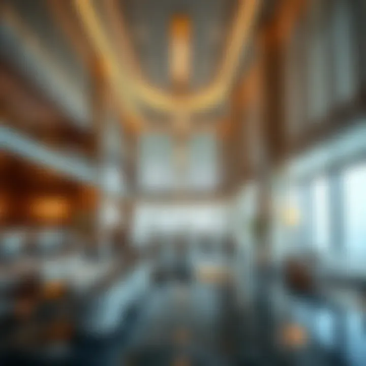Interior shot of the Burj Al Nahda Building highlighting luxurious amenities