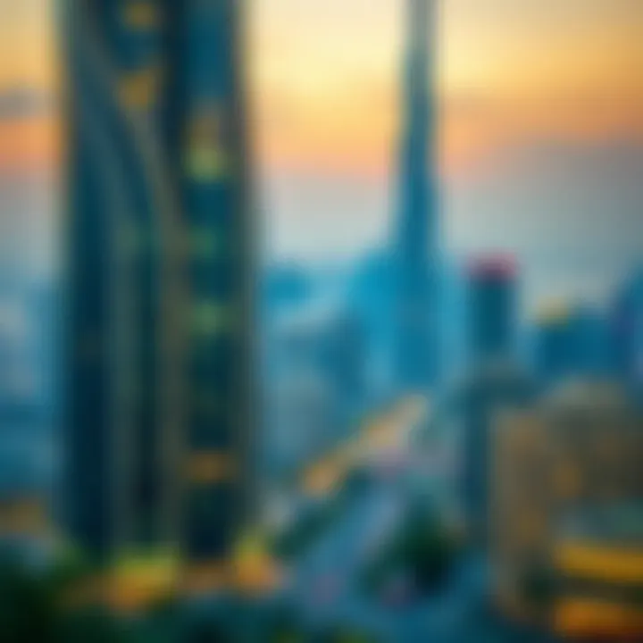 Surrounding Cityscape of Burj Vista Vibrant cityscape surrounding Burj Vista, illustrating the dynamic lifestyle and amenities nearby