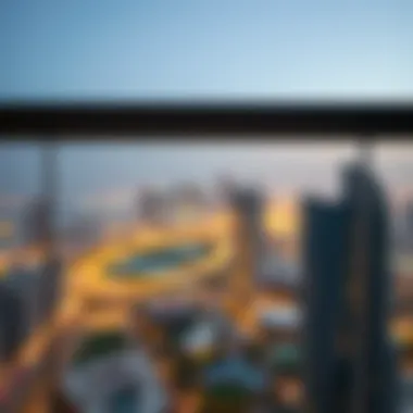 View from Capital Bay Tower B Panoramic view of Dubai skyline from Capital Bay Tower B's balcony