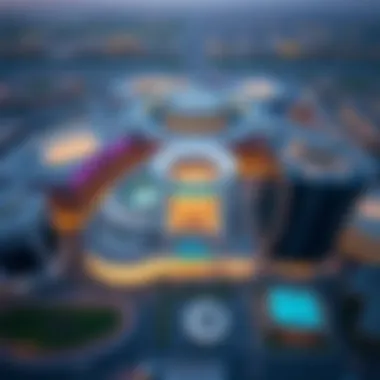 Aerial Perspective of City Center Mirdif Aerial view of City Center Mirdif showcasing its modern architecture and layout