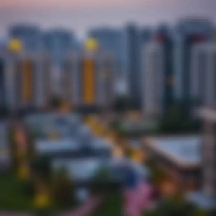 Significant residential buildings surrounding City Center Mirdif illustrating urban living