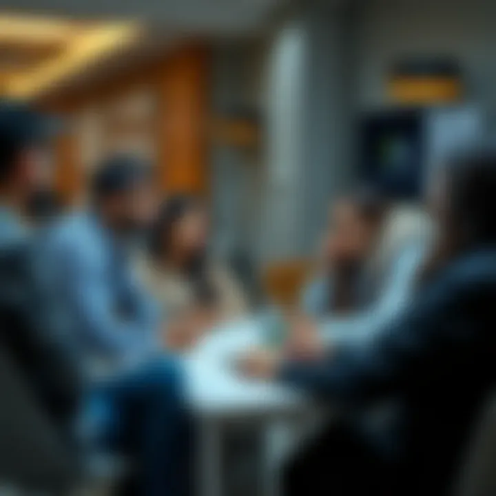 A diverse group of professionals discussing business strategies