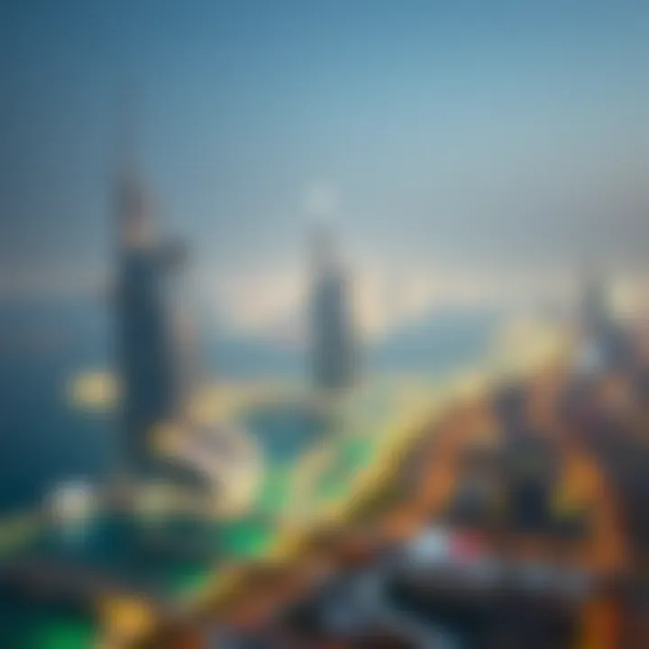 Map of Dubai highlighting key business districts