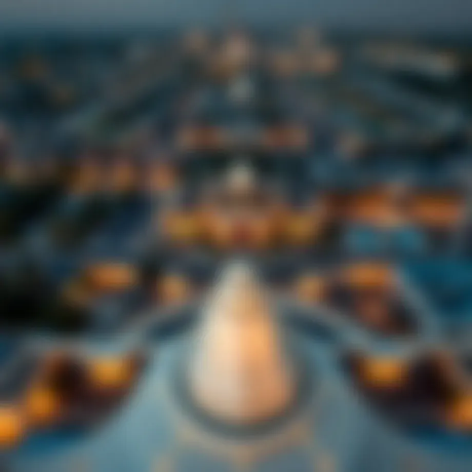 Aerial view of البراحة showcasing its blend of modern architecture and traditional elements