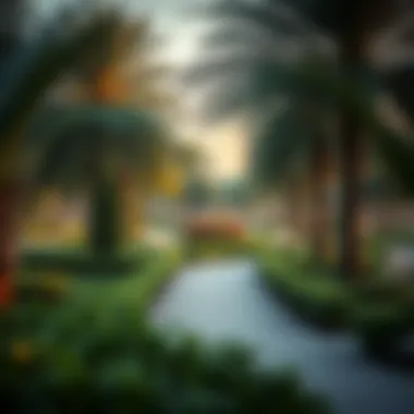 A beautifully landscaped park in البراحة inviting residents for leisure and community gatherings