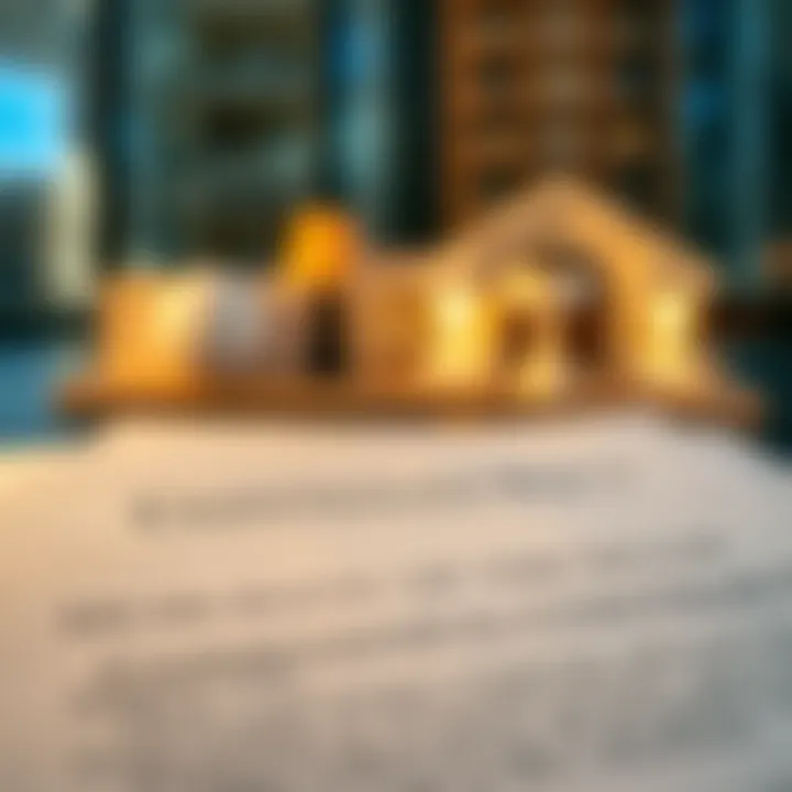 Close-up of a contract document related to property transactions