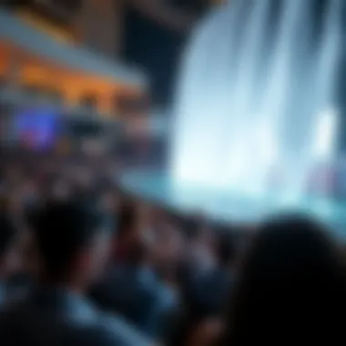 Enthralled Audience at the Water Dance Show Crowd enjoying the mesmerizing water dance at Dubai Mall