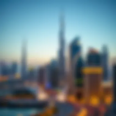 Vibrant Dubai Skyline Showcasing Rental Locations Vibrant Dubai skyline showcasing rental locations