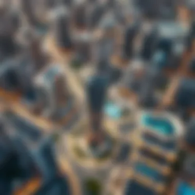 Strategic Urban Planning of Damac Developments Aerial view showcasing the strategic location of Damac properties